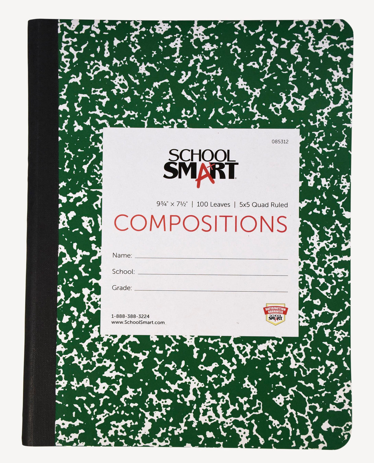 PAPER COMP BOOK 9.75X7.5 QUAD RULED 100 SHTS SCHOOL SMART