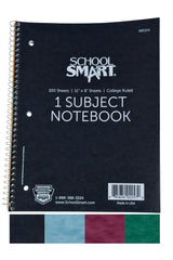 PAPER NOTEBOOK 1 SUBJECT 11X8.5 100 SHEET W/PERF SCHOOL SMART