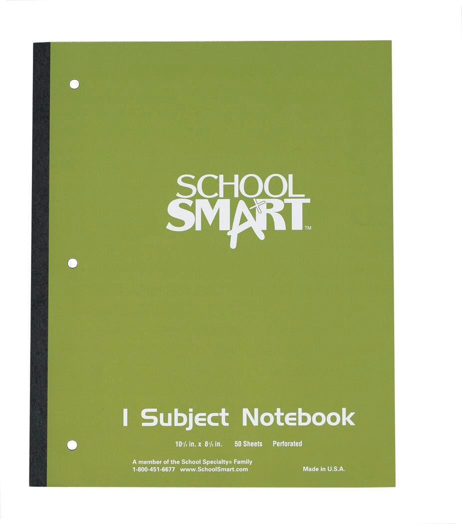 PAPER NOTEBOOK WIRELESS 1 SUBJECT 8X10.5 WIDE RULE 50 SHEETS