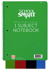 PAPER NOTEBOOK 1 SUBJECT 11X8.5 100 SHEET SCHOOL SMART