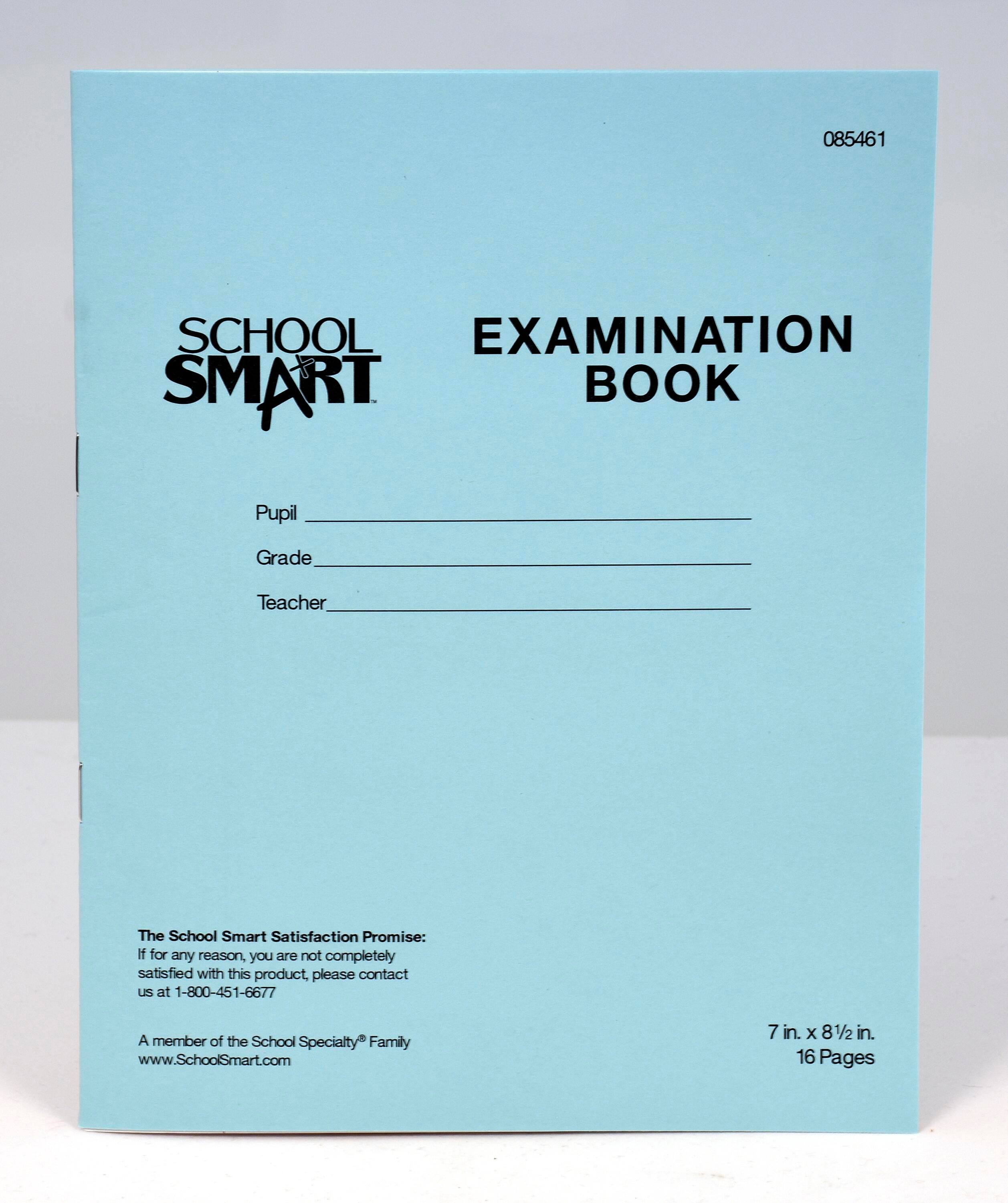 BOOK EXAM BLUE 7X8.5 8 SHTS PK OF 50 SCHOOL SMART