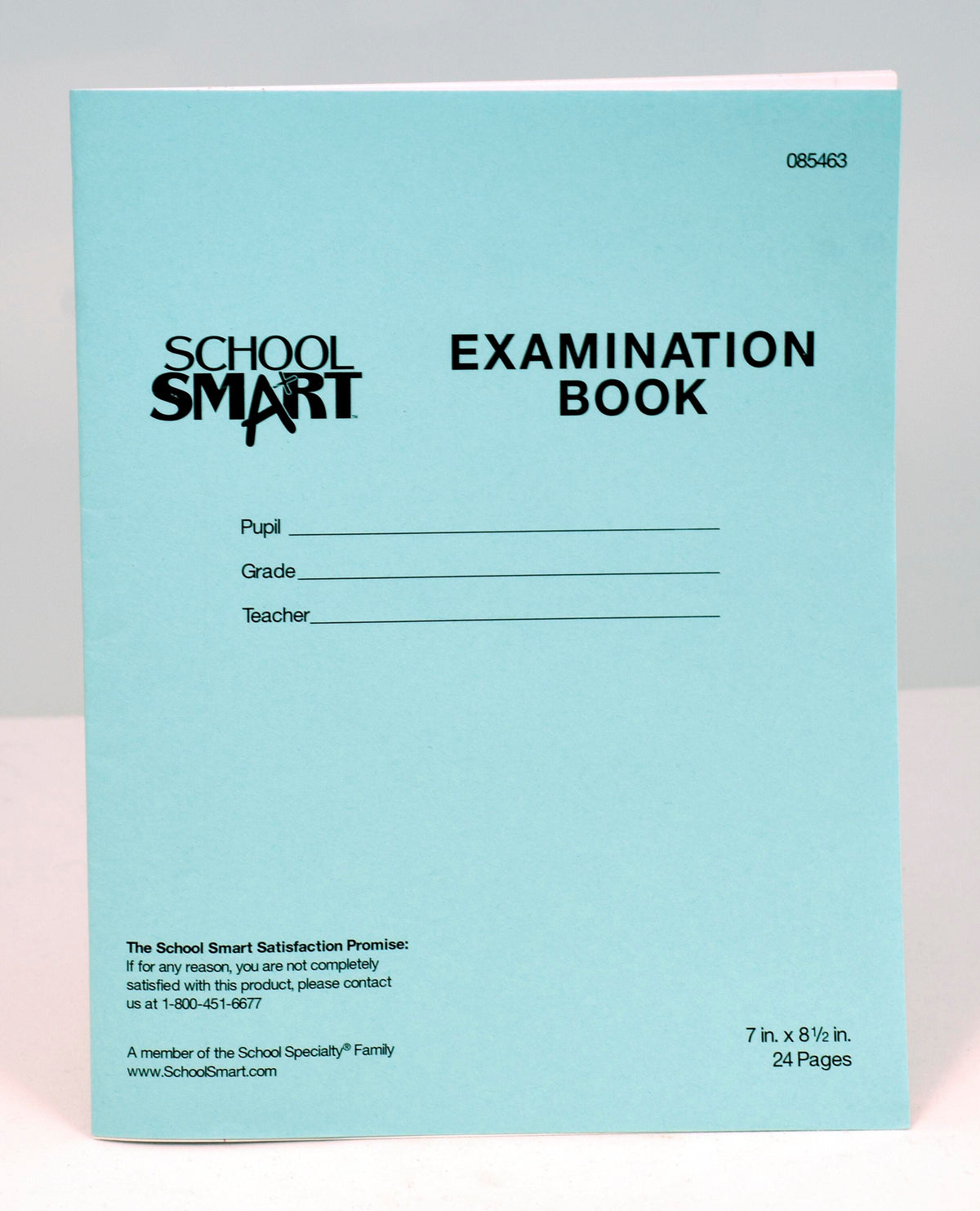 BOOK EXAM BLUE 7X8.5 12 SHTS PK OF 50 SCHOOL SMART