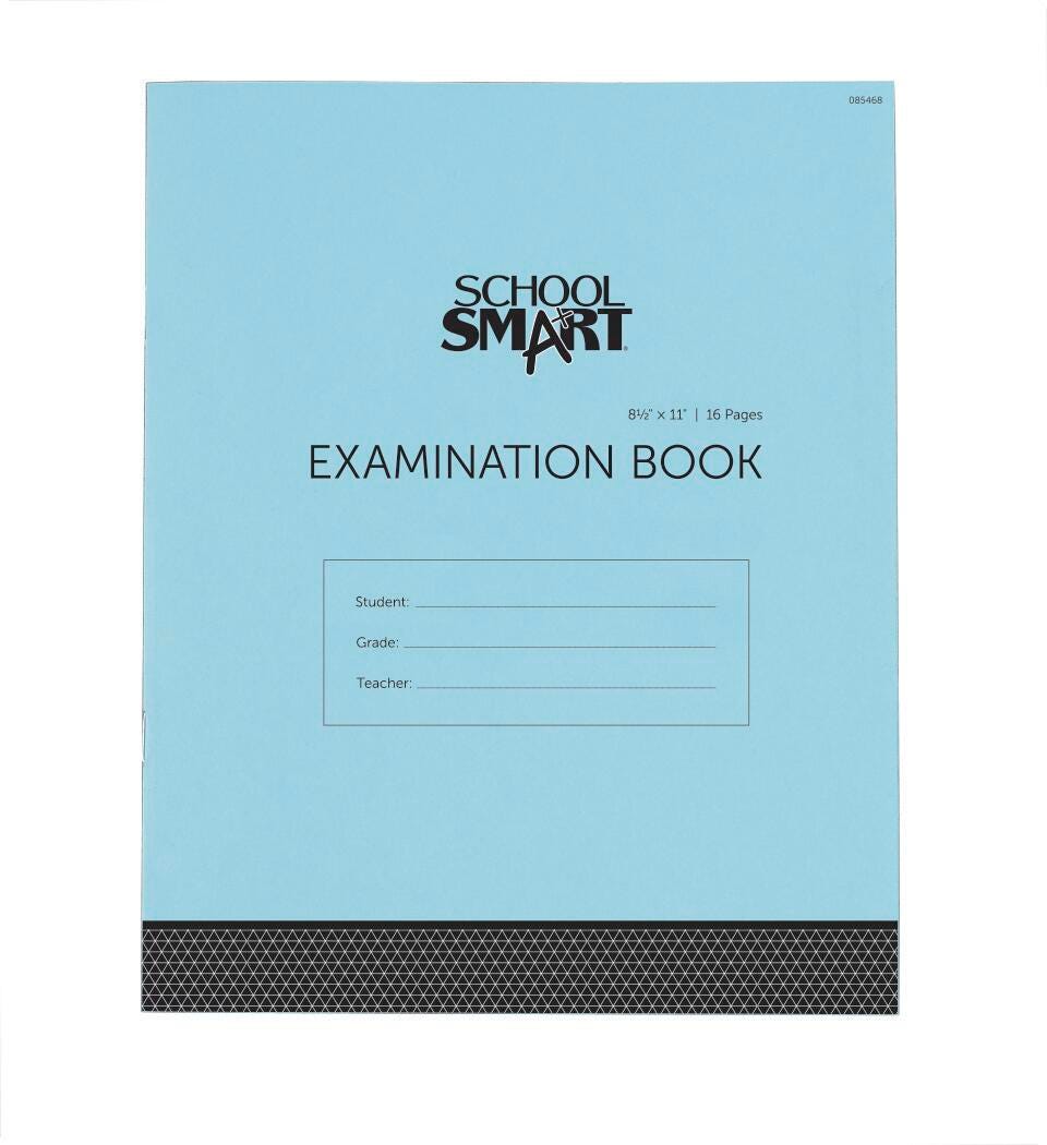 BOOK EXAM BLUE 8.5X11 8 SHTS PK OF 50 SCHOOL SMART