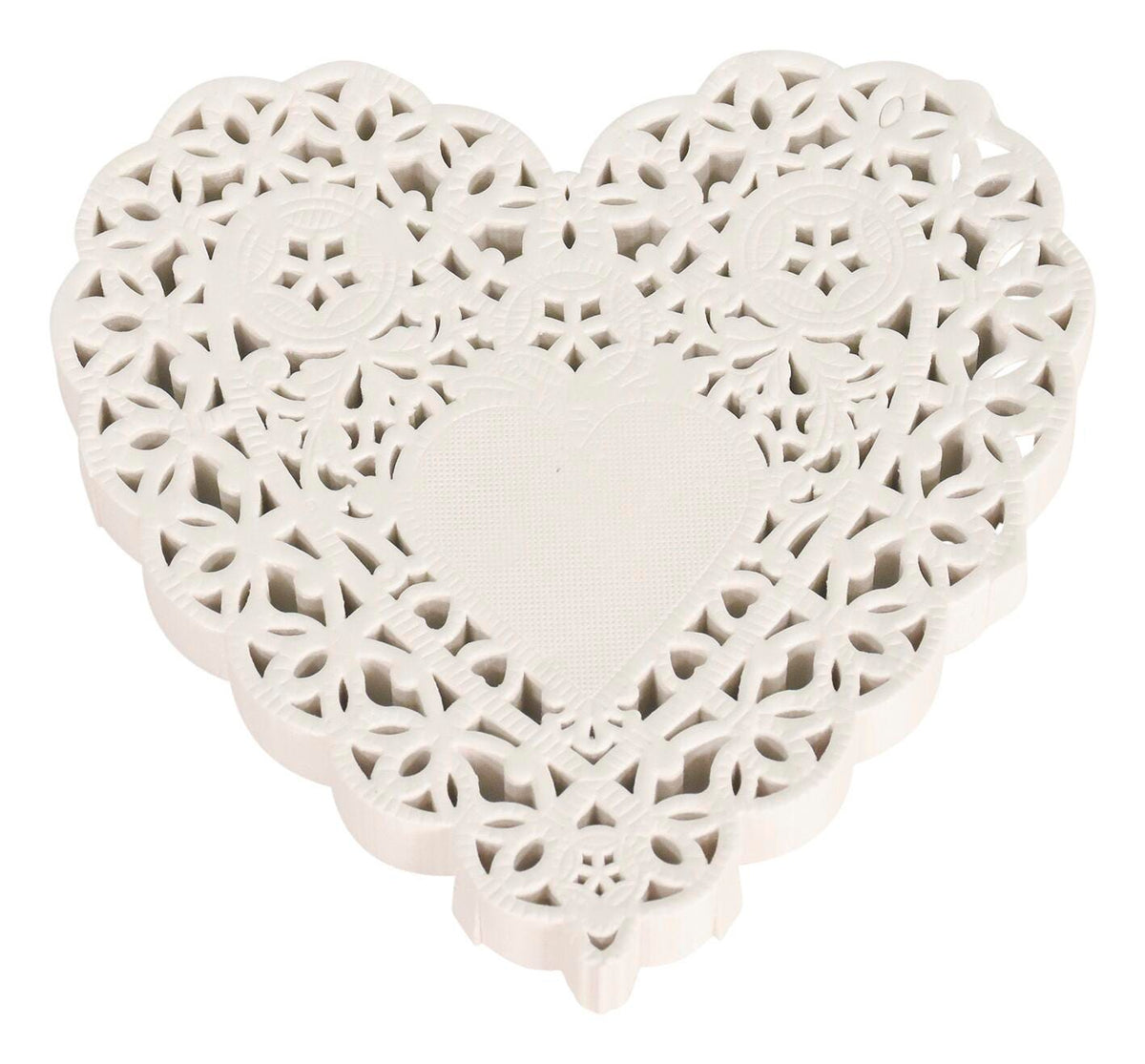 PAPER DOILIE HEART 4 INCH WHITE PK OF 100 SCHOOL SMART