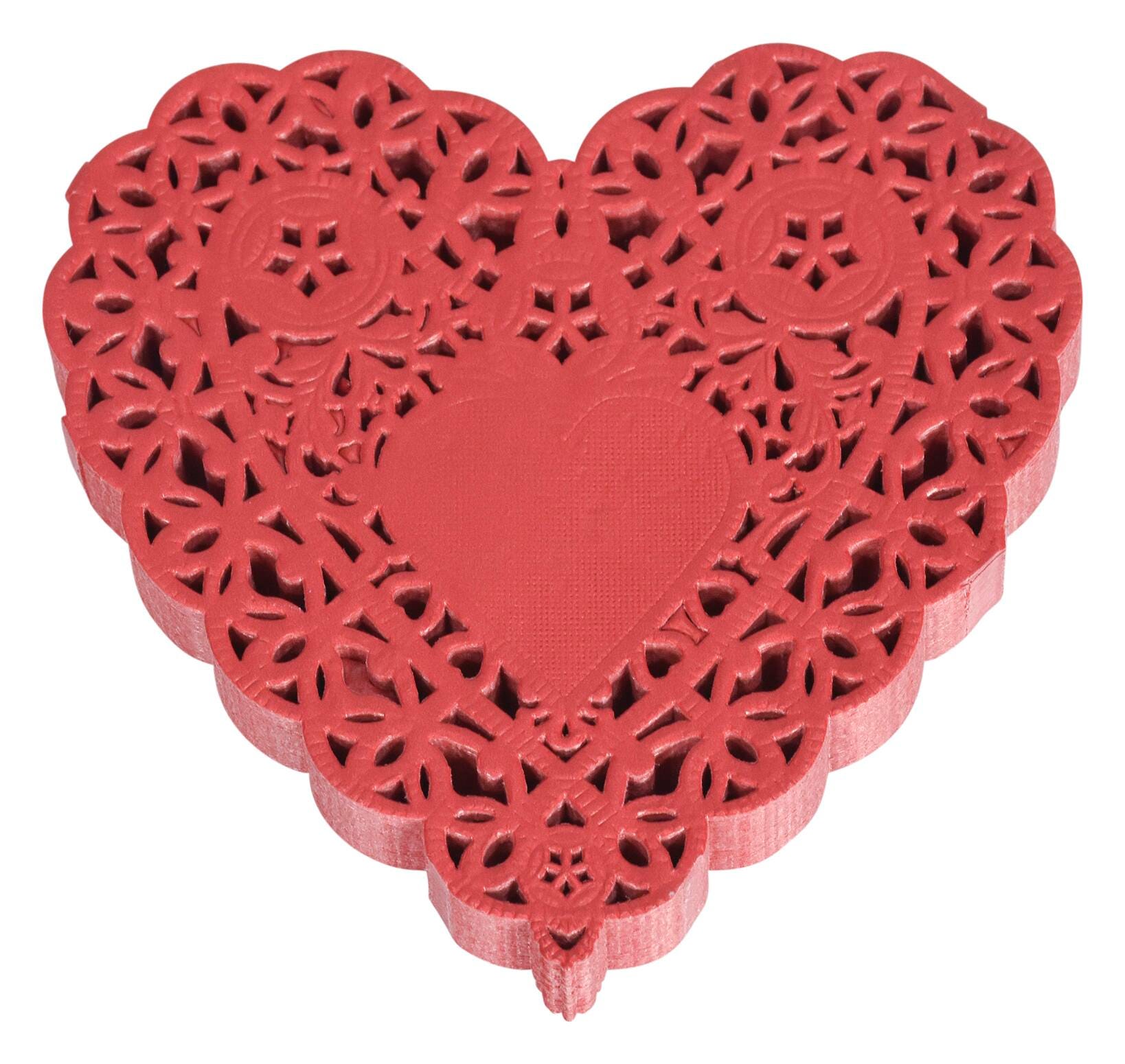 PAPER DOILIE HEART 4 INCH RED PK OF 100 SCHOOL SMART