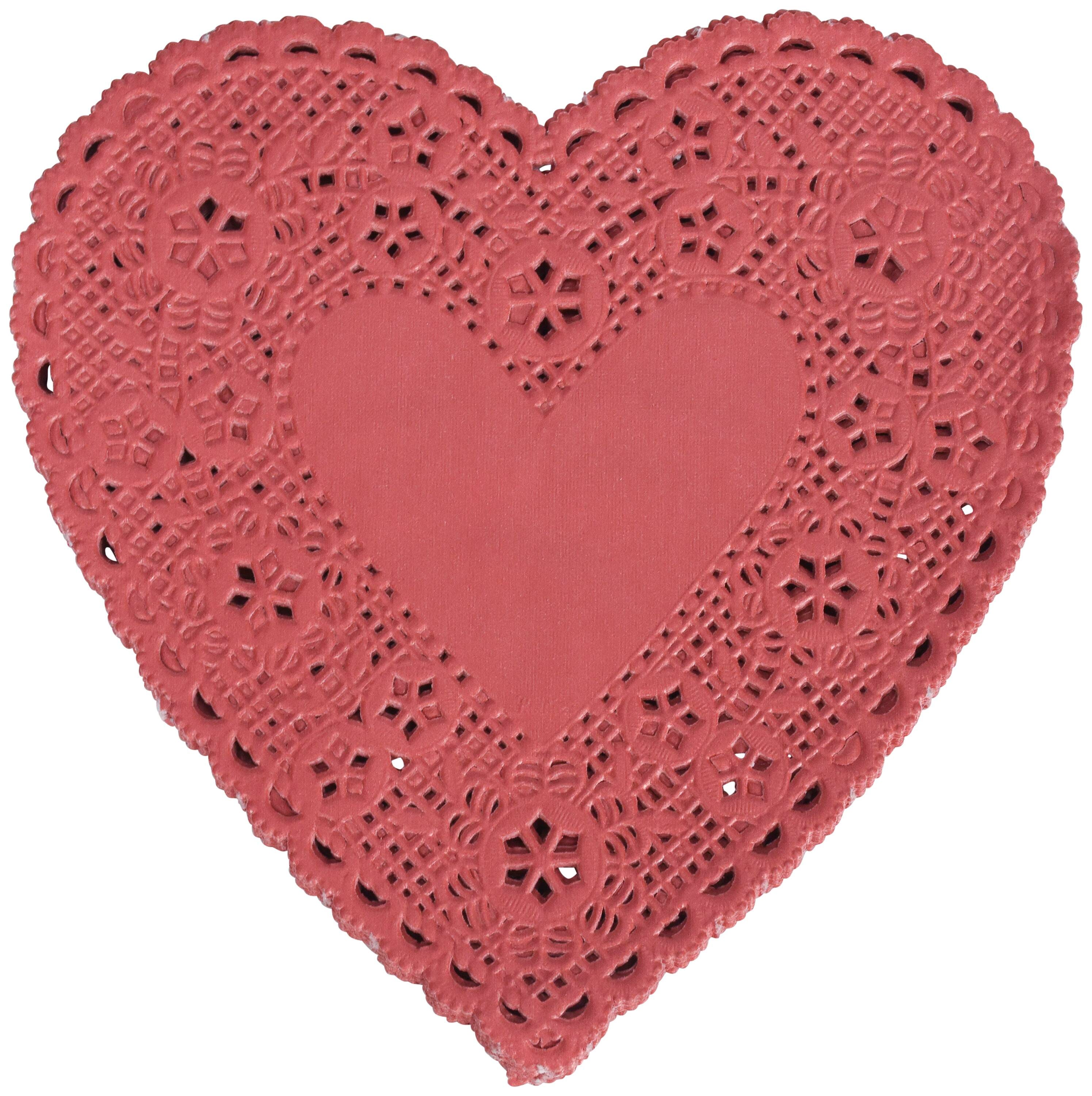 PAPER DOILIE HEART 6 INCH RED PK OF 100 SCHOOL SMART