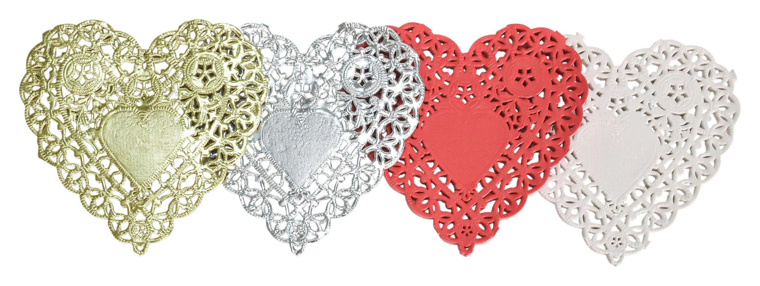 PAPER DOILIE HEART 6 INCH ASST COLORS PK OF 100 SCHOOL SMART
