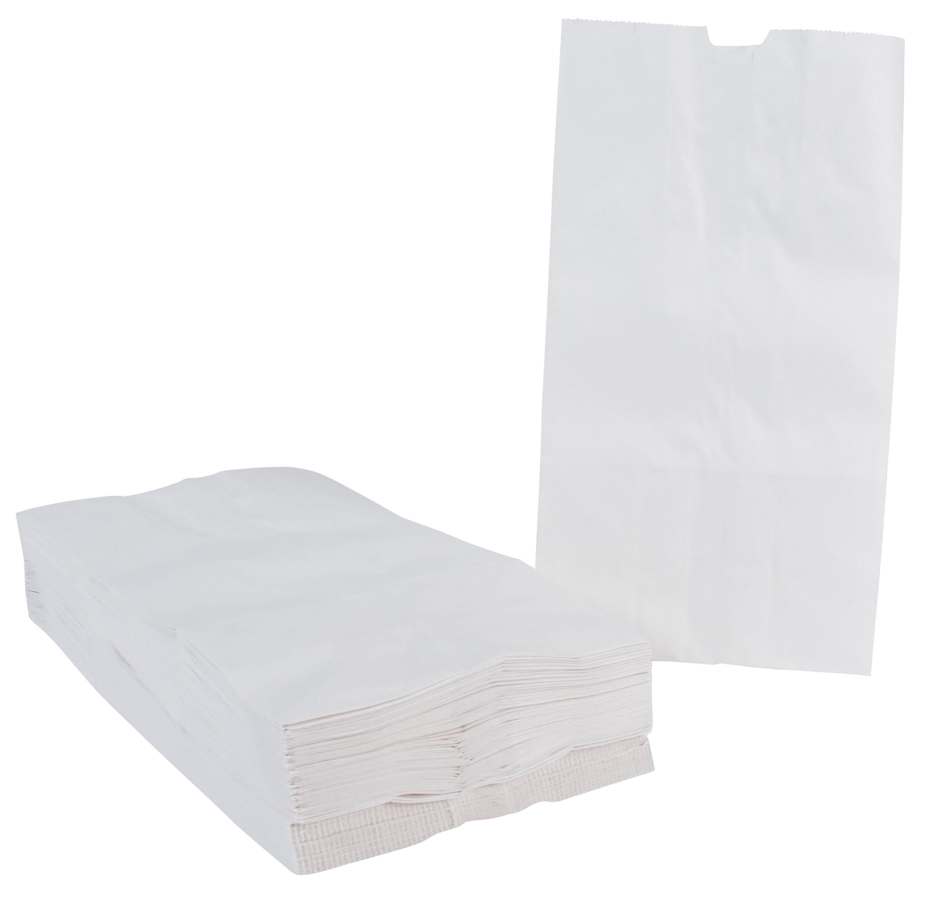 PAPER BAG FLAT BOTTOM 6X11 IN WHITE PK OF 100
