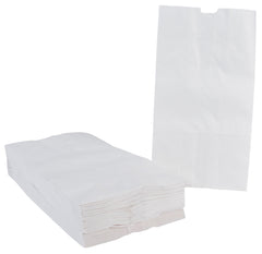 PAPER BAG FLAT BOTTOM 6X11 IN WHITE PK OF 100