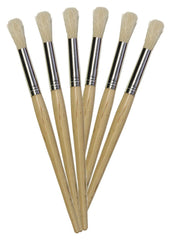 BRUSH STUBBY NATURAL 7 1/2 HANDLE - SCHOOL SMART SET OF 6