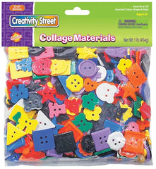 BUTTONS CRAFT ASSORTED BRIGHT 1 LB BAG