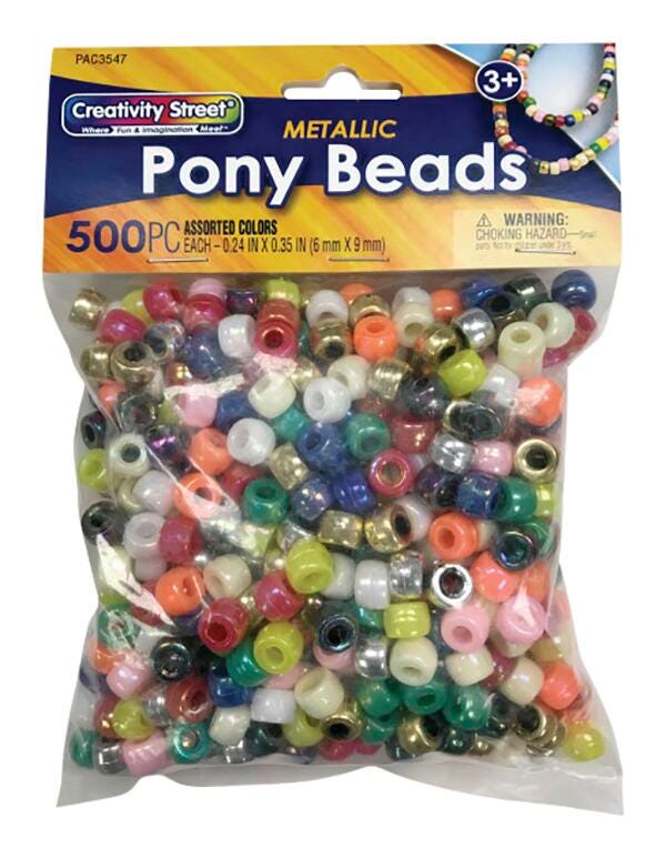 BEADS PONY METALLIC PACK OF 500