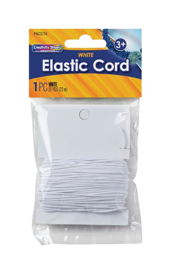 CORD ELASTIC WHITE 25 YD