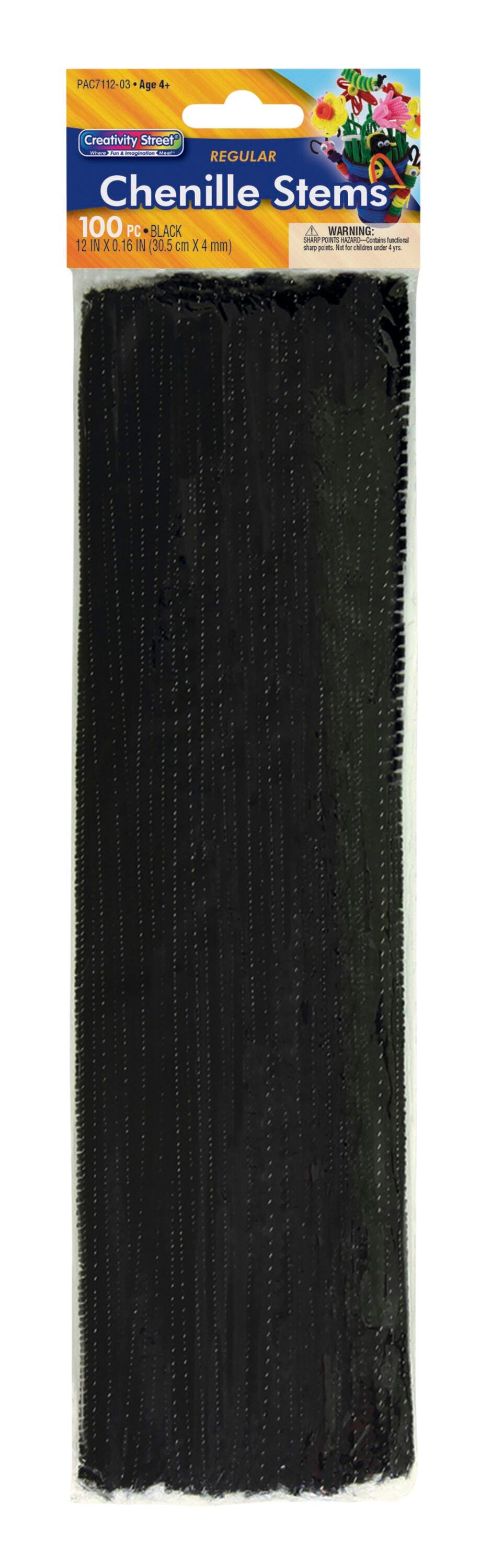 CHENILLE STEMS 12 INCH BLACK PACK OF 100