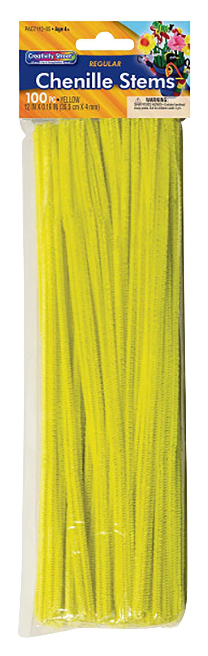 CHENILLE STEMS 12 INCH YELLOW PACK OF 100