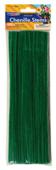 CHENILLE STEMS 12 INCH DARK GREEN PACK OF 100