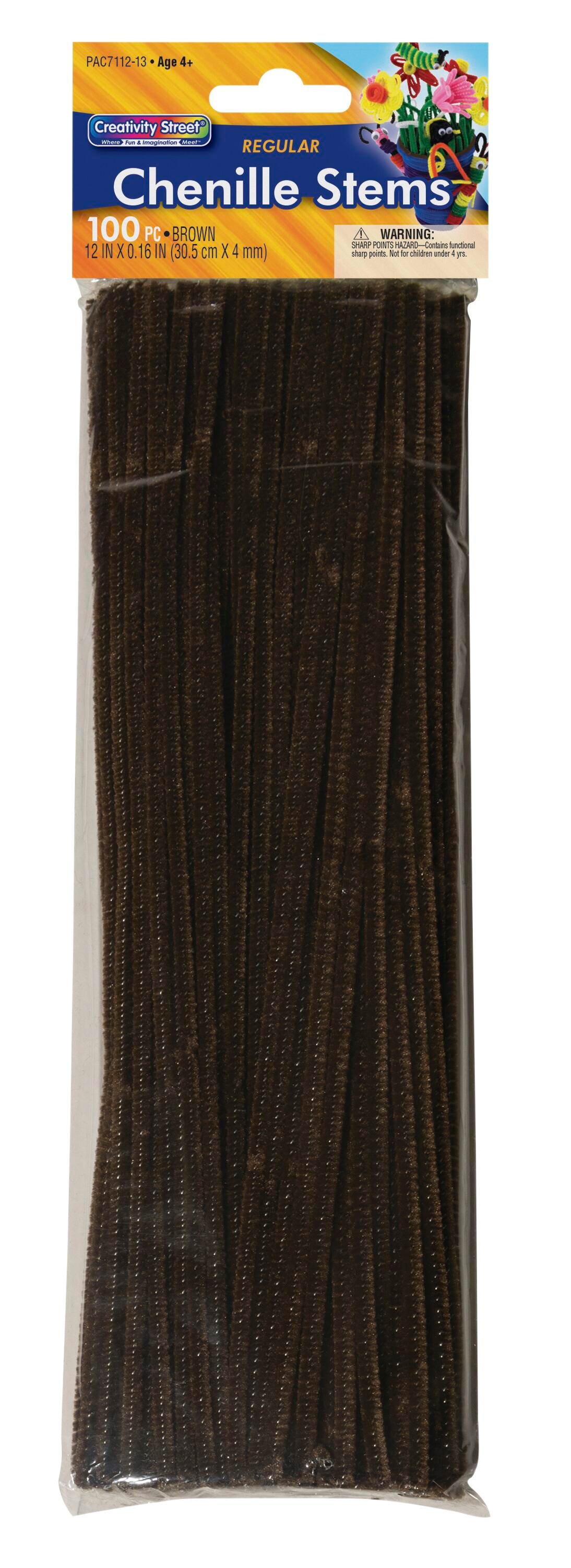 CHENILLE STEMS 12 INCH BROWN PACK OF 100