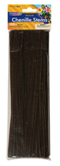 CHENILLE STEMS 12 INCH BROWN PACK OF 100