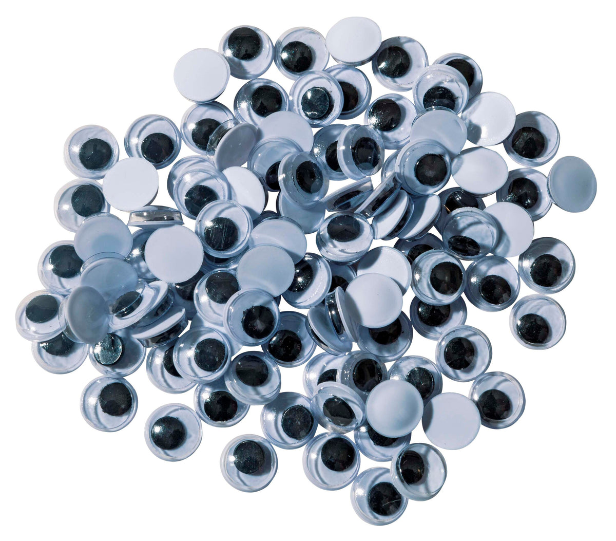 WIGGLE EYES ROUND 12MM BLACK PACK OF 100