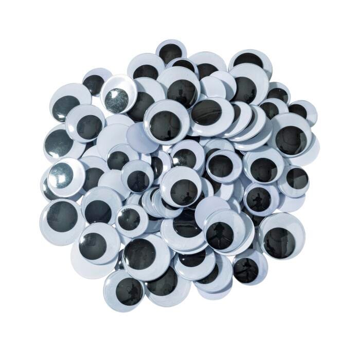 WIGGLE EYES JUMBO BLACK SET OF 100