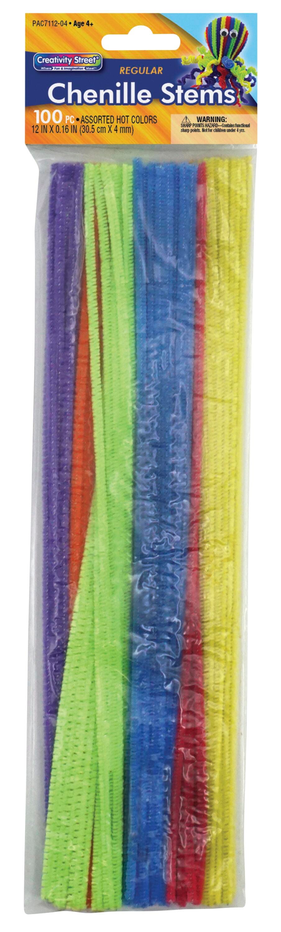 CHENILLE STEMS 12 INCH HOT COLORS SET OF 100