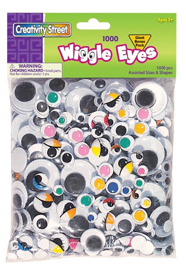 WIGGLE EYES ASSORTED SHAPE/SIZE/COLOR SET OF 1000