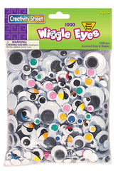 WIGGLE EYES ASSORTED SHAPE/SIZE/COLOR SET OF 1000