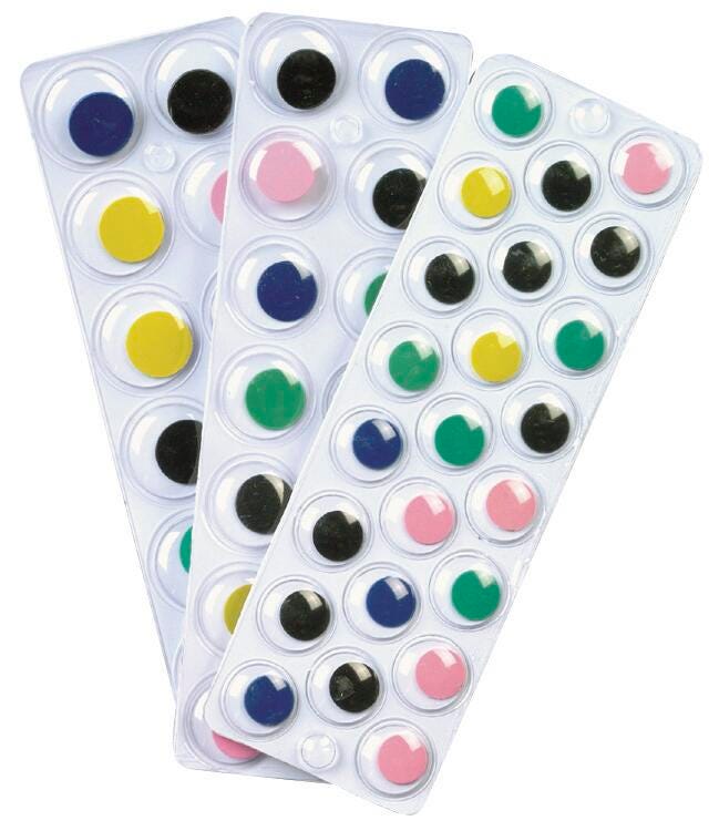 WIGGLE EYES PEEL AND STICK ASSORTED COLORS SET OF 137