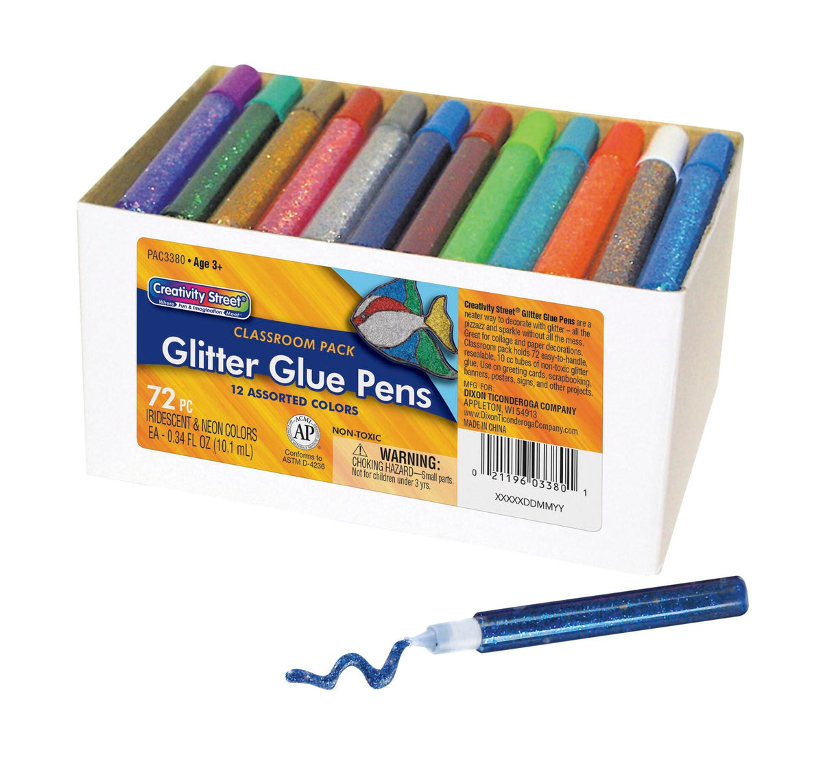 GLUE GLITTER STICK 10 CC TUBE SET OF 72