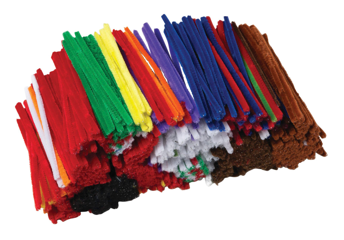 CHENILLE STEMS JUMBO 6 INCH ASSORTED COLOR SET OF 1000