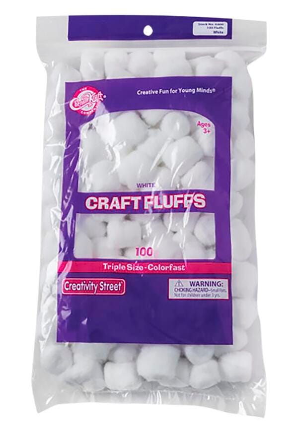CRAFT FLUFFS WHITE PACK OF 100