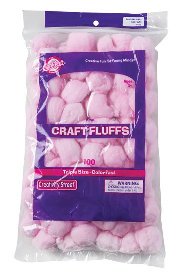 CRAFT FLUFFS PINK PACK OF 100