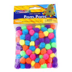 POM PONS 1/2 INCH ASSORTED HOT HUES SET OF 100