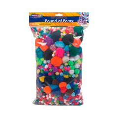 POM PONS ASSORTED SIZE/COLOR SET OF 1200