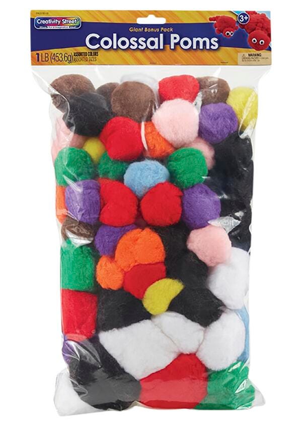 POM PONS COLOSSAL ASSORTED COLORS BAG OF 1 LB
