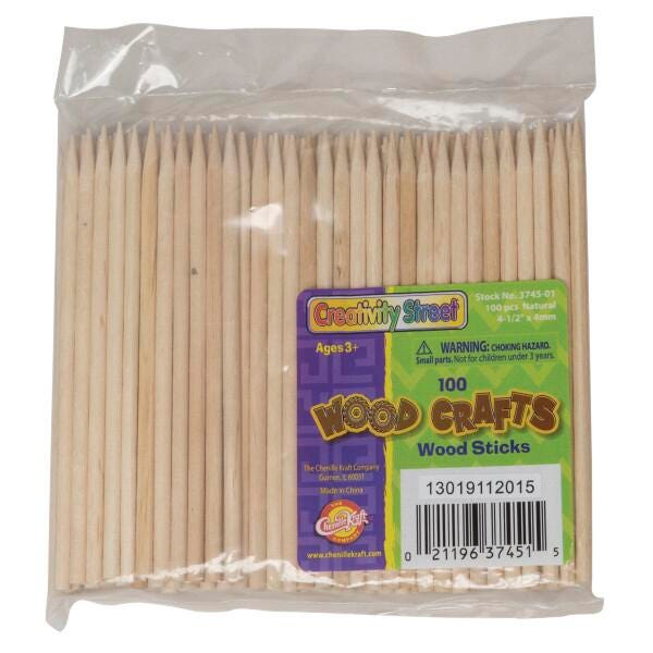 STYLUS STICK WOOD PACK OF 100