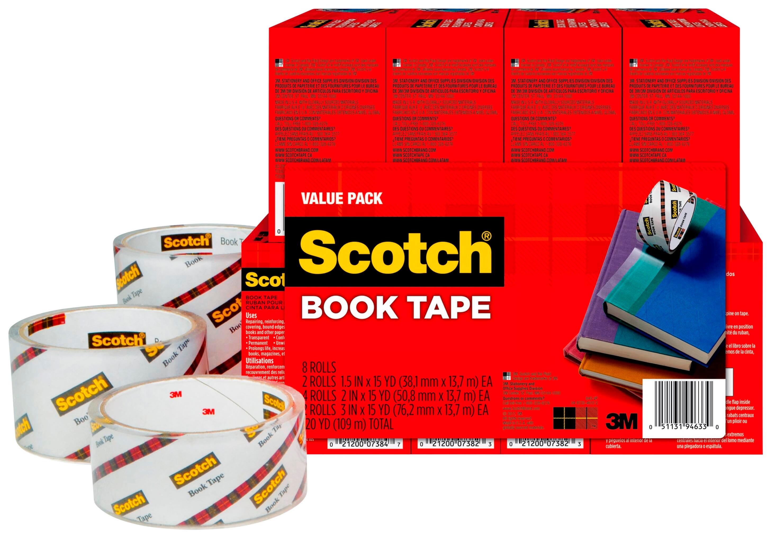 TAPE SCOTCH 845 BOOK VALUE PACK OF 8 ASST