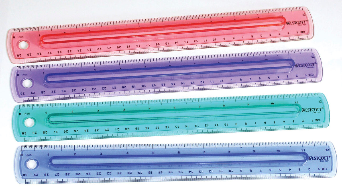 RULER FINGER GRIP 12 IN ASST COLORS EACH