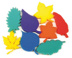 BRUSH SPONGE PAINT LEAF SHAPES PACK OF 8