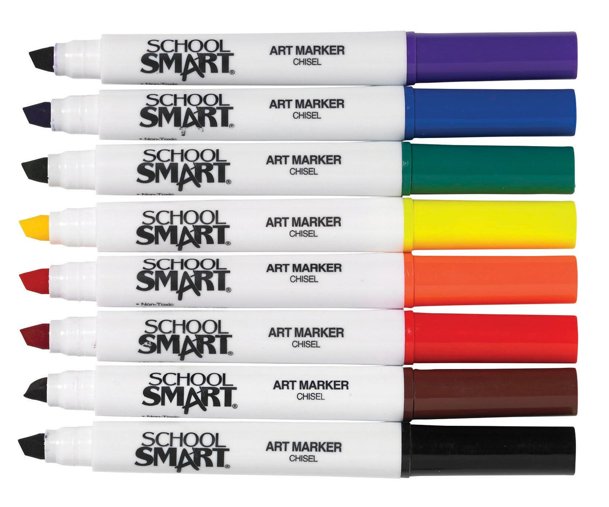 MARKERS ART SCHOOL SMART CHISEL ASST COLORS SET OF 8