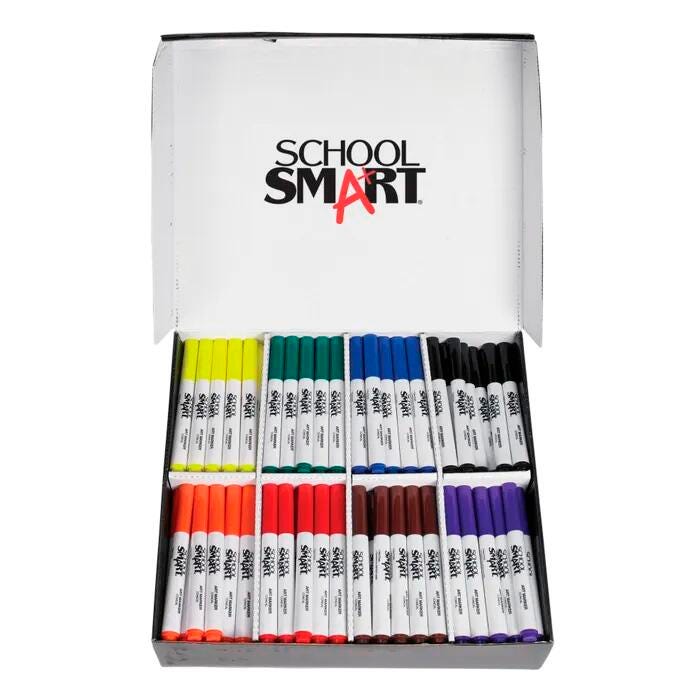 MARKERS ART SCHOOL SMART CONICAL ASST COLORS SET OF 200