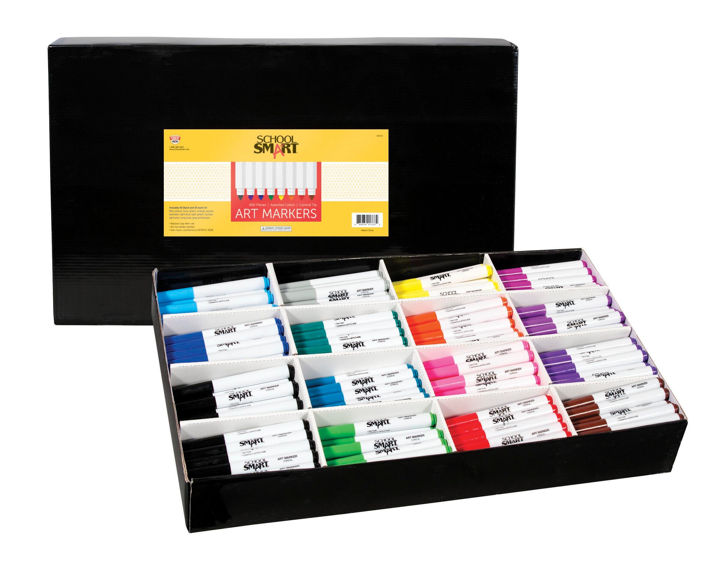 MARKERS ART SCHOOL SMART CONICAL ASST COLORS SET OF 400
