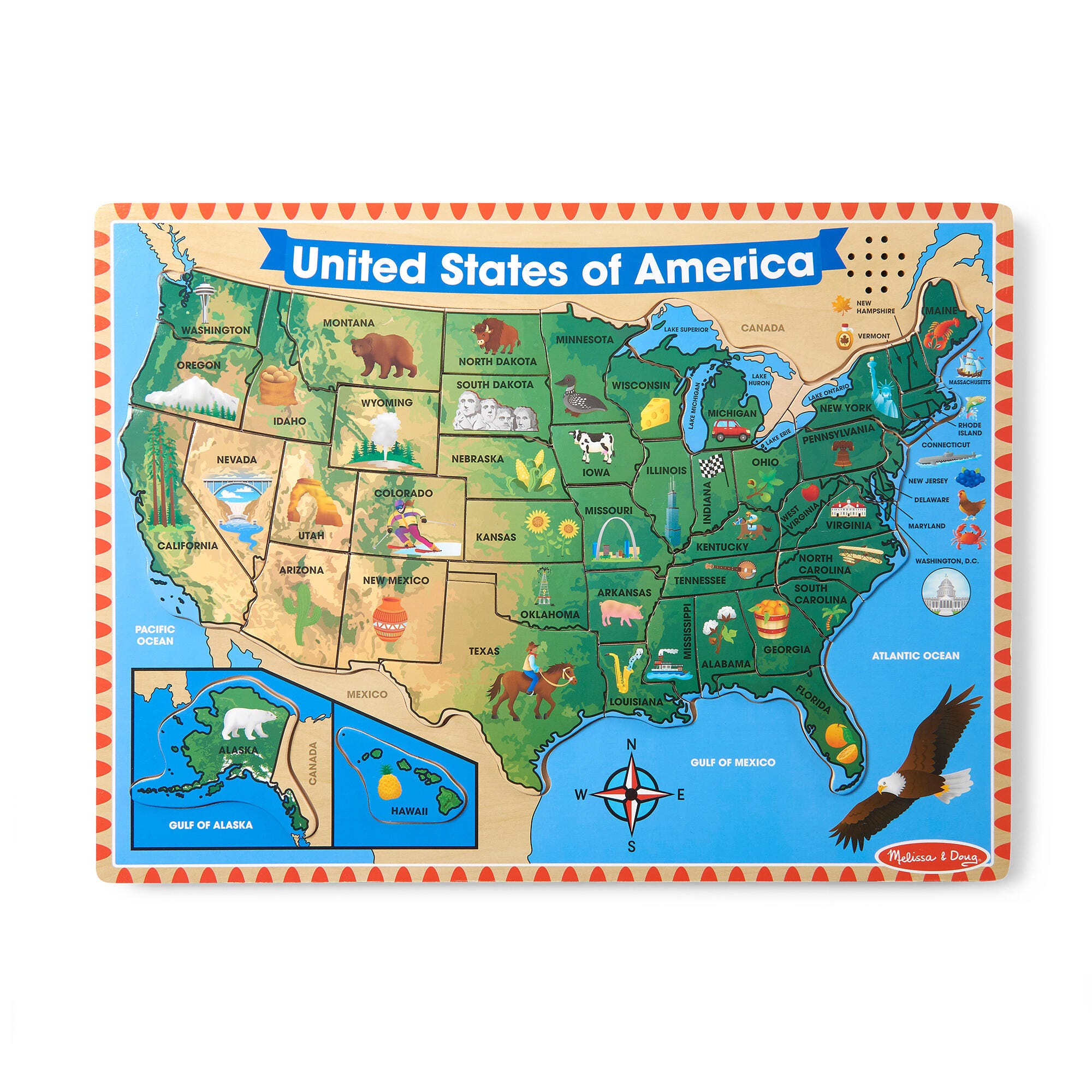 PUZZLE WOOD SOUND USA MAP