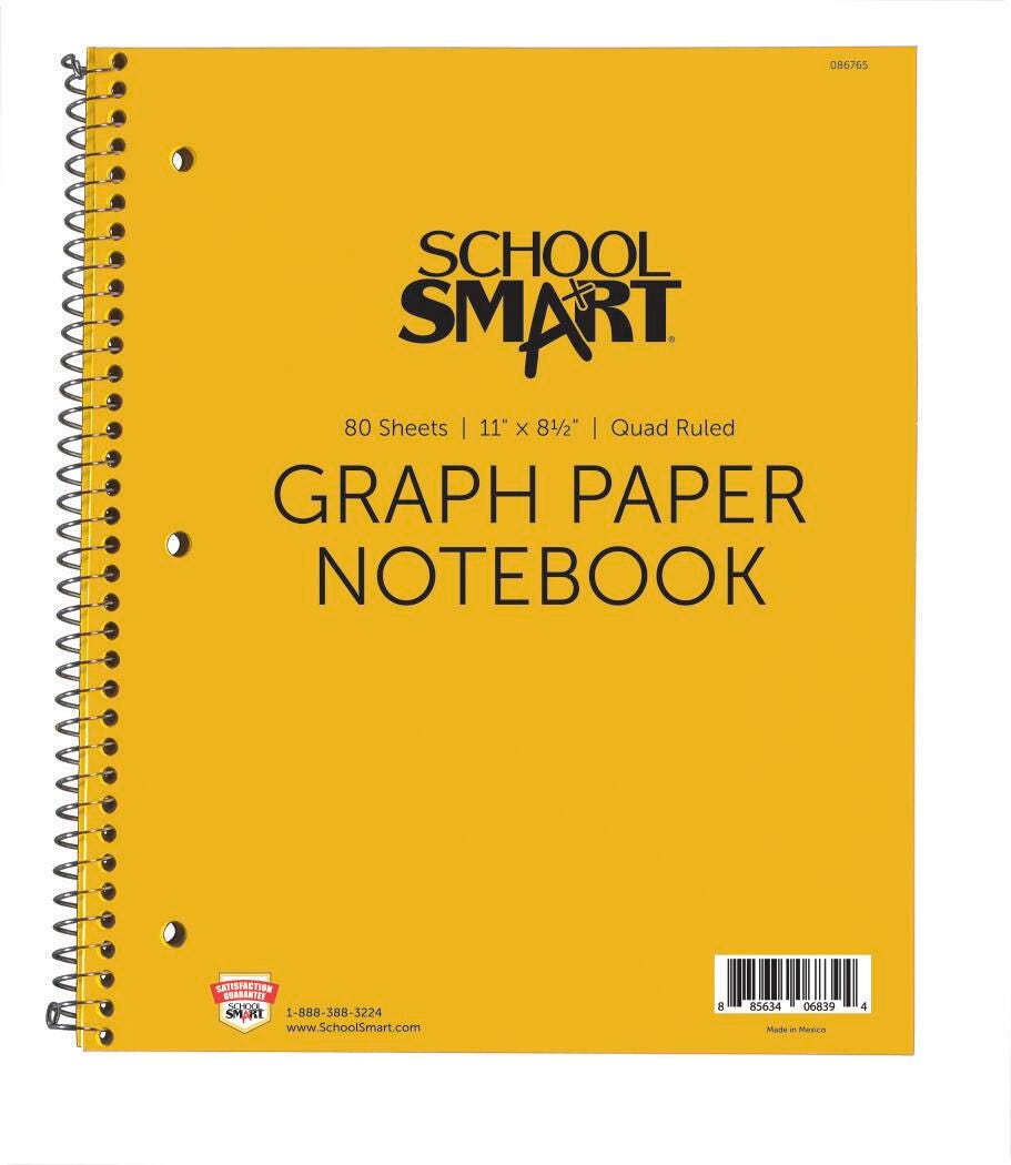 PAPER NOTEBOOK QUAD RULED 80 SHTS