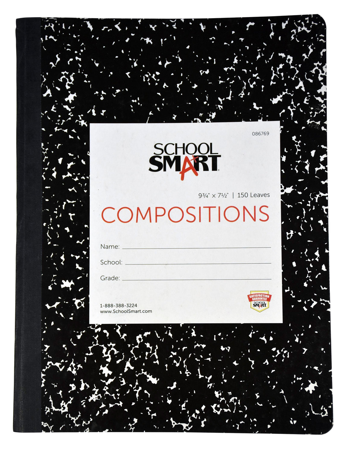 PAPER COMP BOOK HARD 9.75X7.5 RULED SCHOOL SMART 150 SHTS