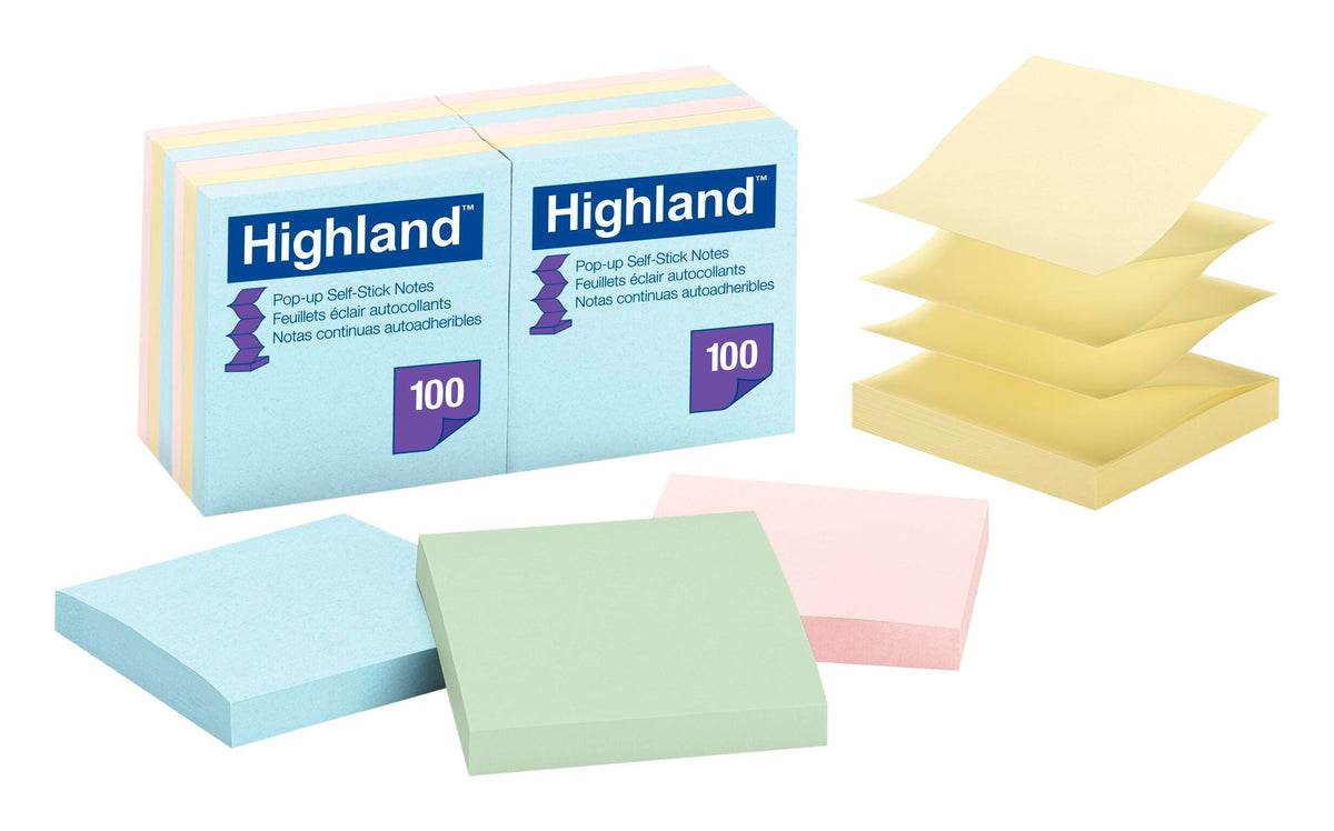 NOTES HGHLND POPUP PSTL 3 X 3 IN 12 PK