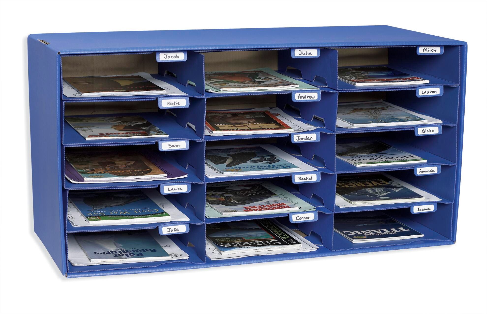 MAILBOX CLASSROOM KEEPER 15 SLOT BLUE