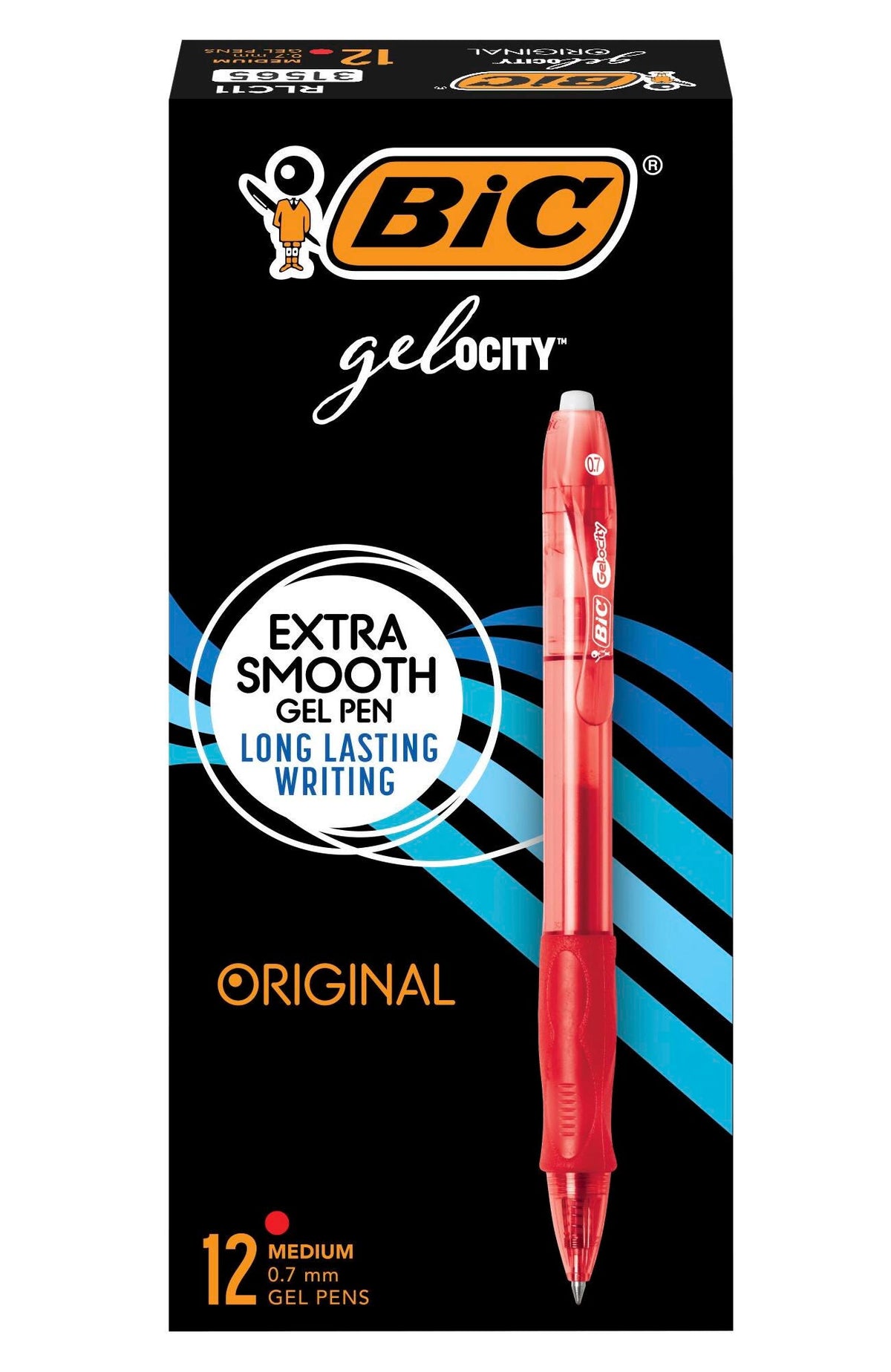 PEN RED GELOCITY RETRACTABLE MEDIUM PACK OF 12