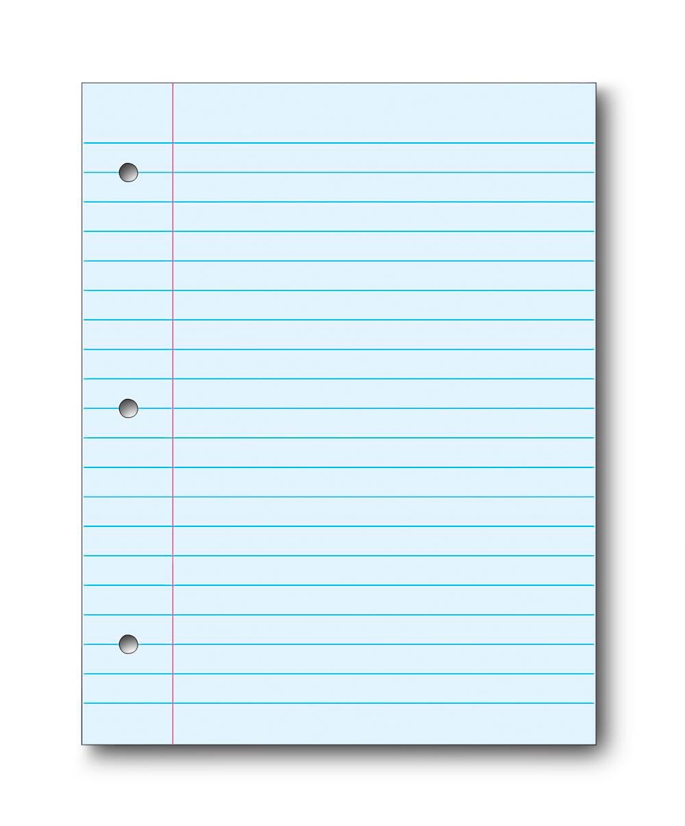 PAPER FILLER 8.5X11 BLUE 3/8 RULE PACK OF 100