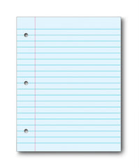 PAPER FILLER 8.5X11 BLUE 3/8 RULE PACK OF 100